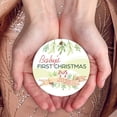 thumbnail image 5 of Soul Décor Christmas Ornaments Tree Decoration, Baby's First Christmas 2020 Ornament, Large 3.75" Round Metal Ornament, Velvet Pouch Included, 5 of 7