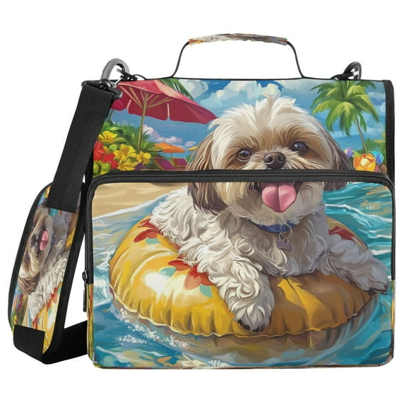 YAZAOO Zipper Binder trapper keeper Documents Organized Design Tropical Float Buddy Printed