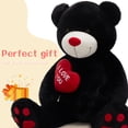 thumbnail image 3 of MorisMos Black Giant Teddy Bear 6ft Stuffed Animal "I Love You" Red Heart Jumbo Human Size Teddy Bear, 3 of 8