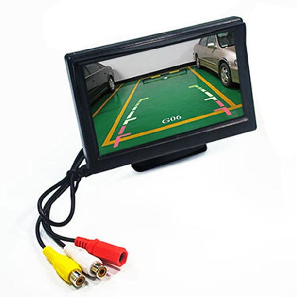 W Monitor de marcha atrás para coche de 5 pulgadas, pantalla LCD Digital de alta definición, entrada de vídeo de 2 vías