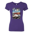 thumbnail image 2 of Wild Bobby Mustang Untamed American Spirit Ford Cars and Trucks Women Slim Fit Junior Tee, Purple Rush, Small, 2 of 6