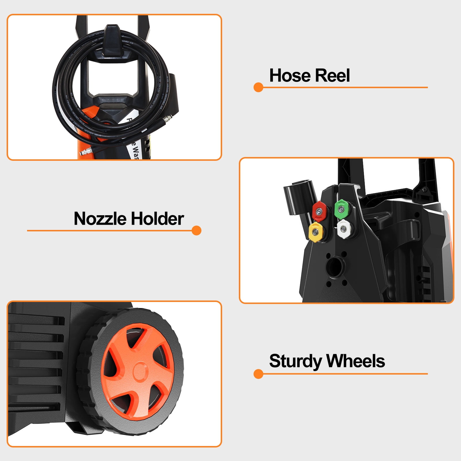 Pressure Washer Power Washer 4800PSI MAX 2.9GPM with 4 Quick Connect Nozzles & 25FT Hose, Foam Cannon for Cars/Fences/Driveways Cleaning