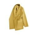 thumbnail image 2 of Fashnice Veste d'Extérieur pour Femmes, Blazer à Double Boutonnage, Cardigan Décontracté pour Bureau, Jaune Citron m, 2 of 5