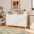 thumbnail image 3 of Large  Fluted Sideboard,Buffet Cabinet with 4 Doors & Adjustable Shelves  for Dining Room, Living Room, Hallway(White), 3 of 8