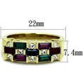 thumbnail image 2 of Womens Gold Ring Stainless Steel Anillo Color Oro Para Mujer Ninas Acero Inoxidable with Top Grade Crystal in Multi Color Abigail, 2 of 4
