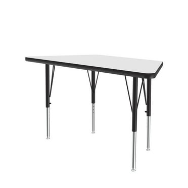 Correll Deluxe High-Pressure Top Activity Tables 24x48", TRAPEZOID WHITE BLACK/CHROME