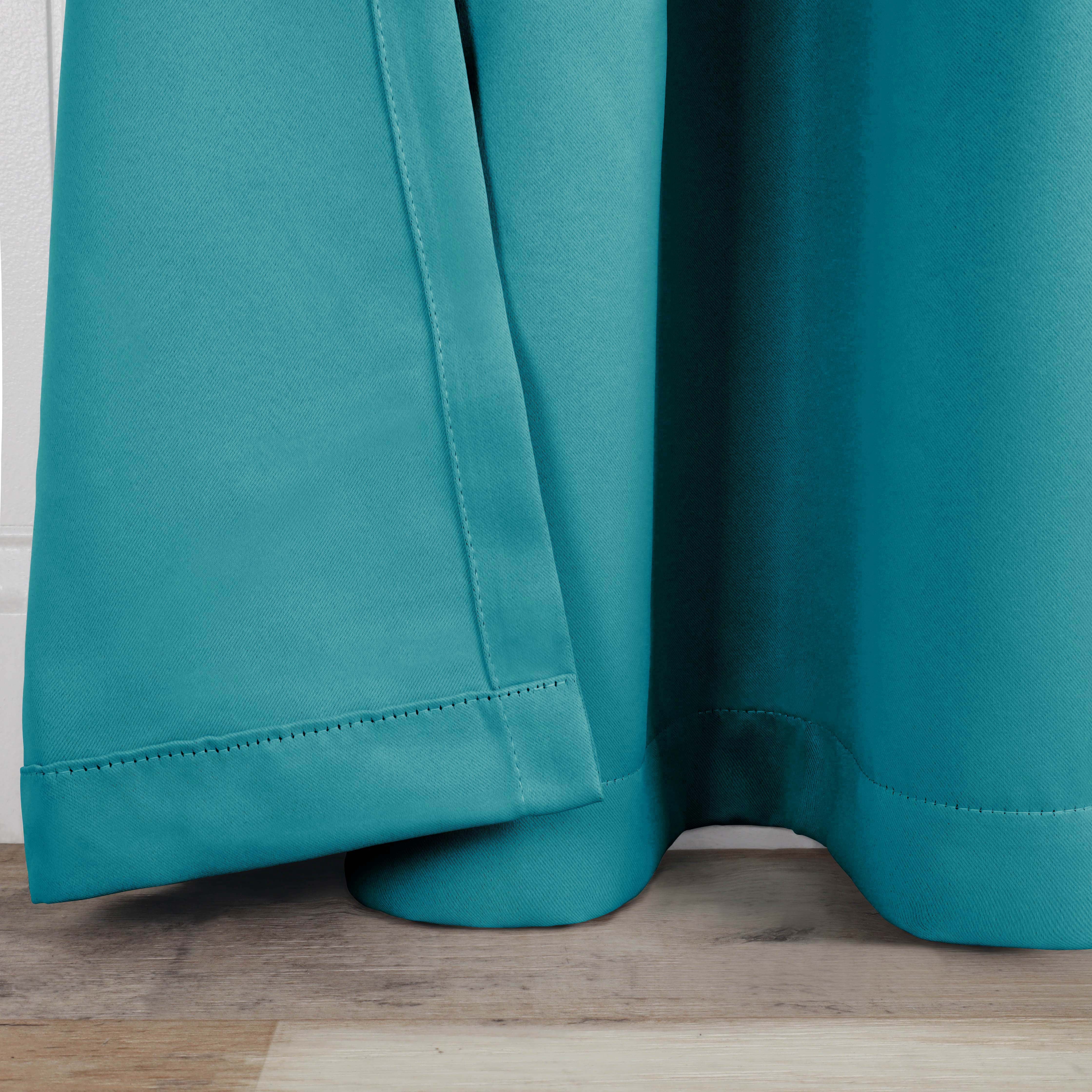Superior Blackout Solid Light Filtering Grommet Curtain Panel Set, 46" x 63", Aqua