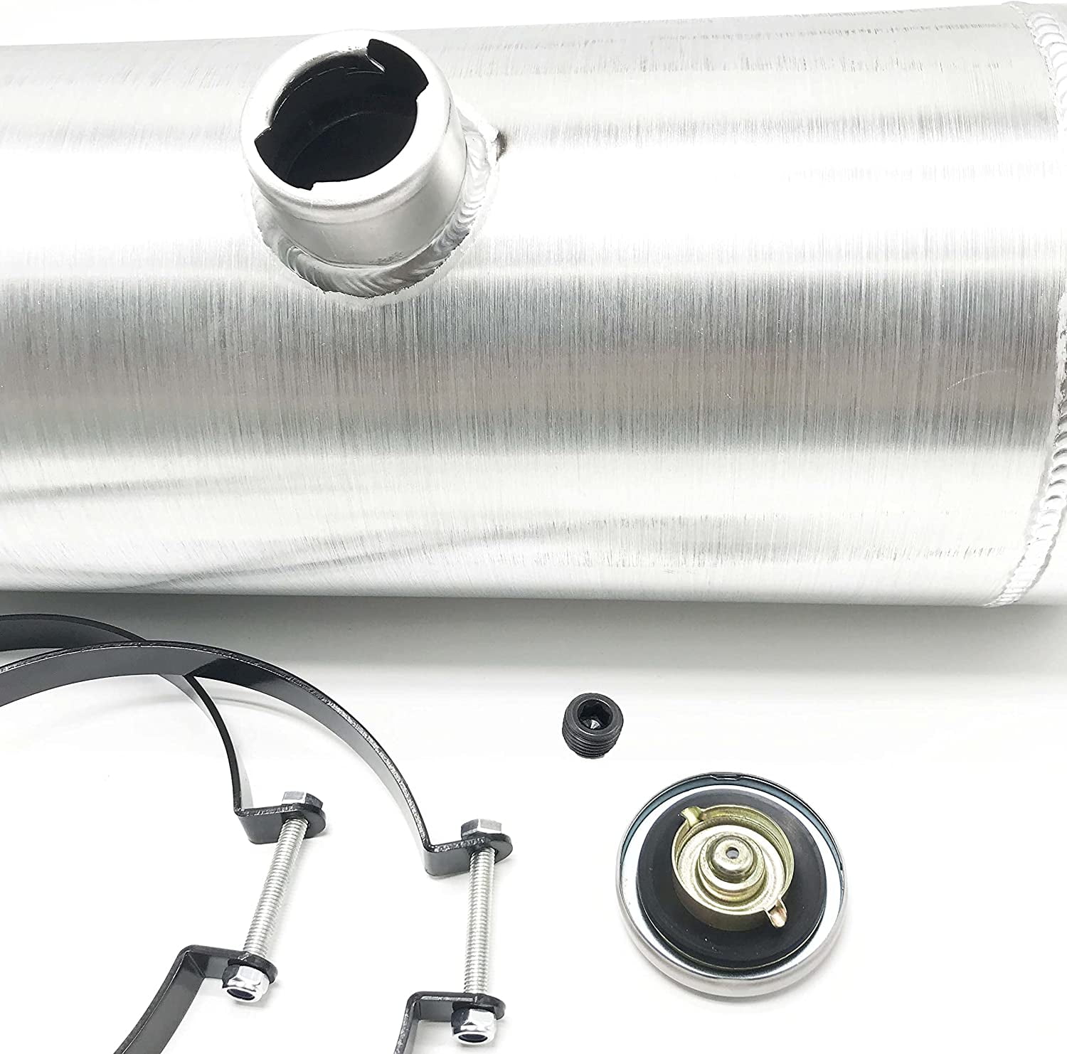 JSD AUTO PARTS 4 Gallons Aluminum Gas Tank / Fuel Tank 8 x 20 inch Center Fill 1/4" NPT Outlet