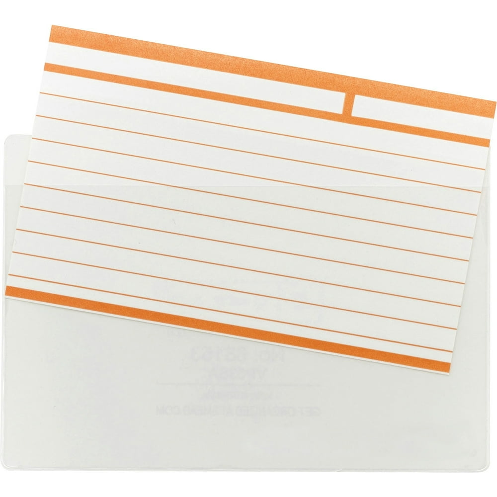 Smead SelfAdhesive Poly Pocket, Index Card Size (55/16" W x 35/8" H), Clear, 100 per Box