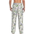 thumbnail image 3 of Uemuo Wisteria Flower Pattern Men's Wide Leg Palazzo Lounge Pants with Pockets Light Weight Loose Comfy Casual Pajama Pants-X-Large, 3 of 9