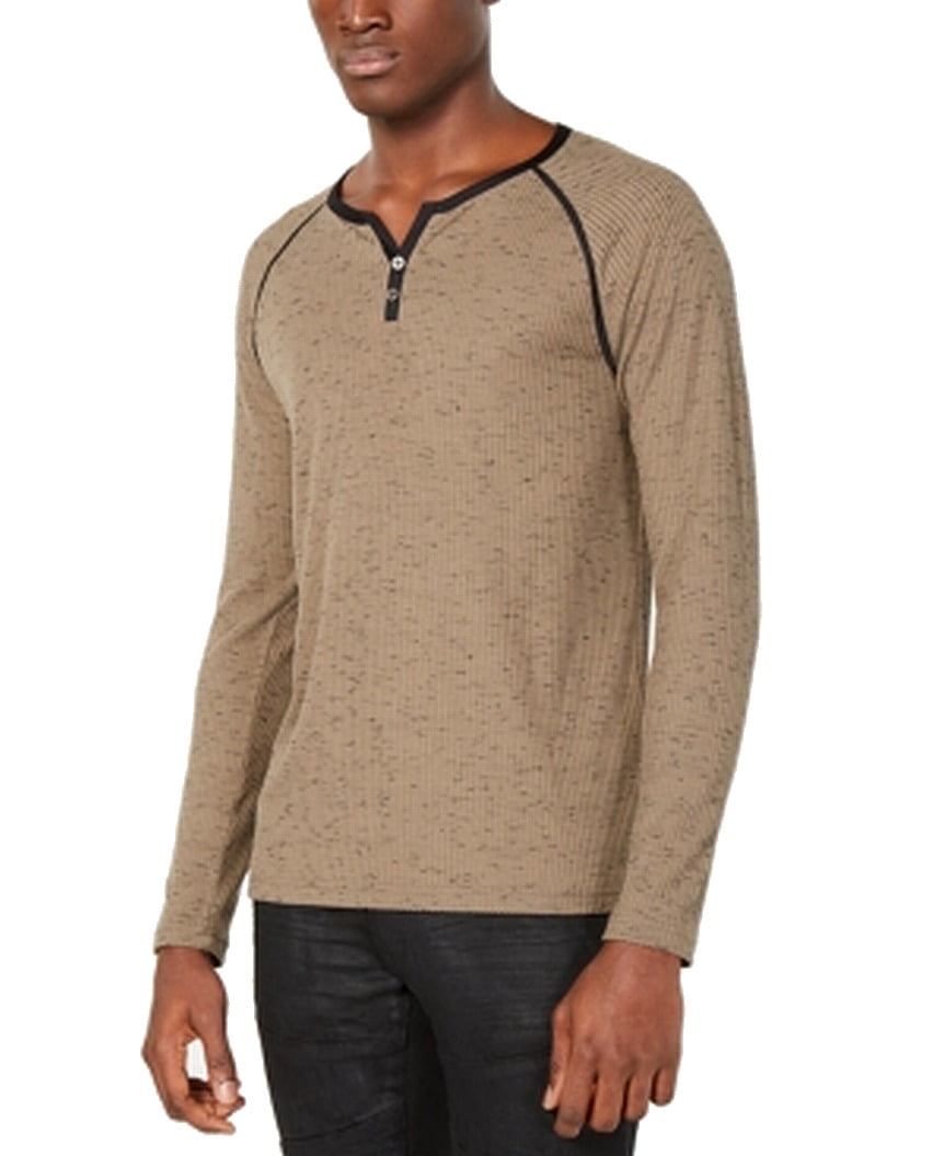 INC Mens Shirts Henley Ribbed Long Sleeve Contrast Trim 2XL Walmart