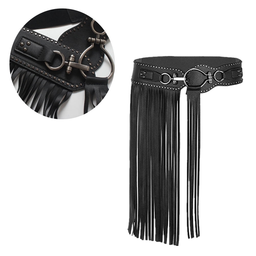 Punk Style Enthusiasts Women Wide Leather Skirt With Rivet Punk Style Enthusiasts Women Wide Leather Skirt With Rivet