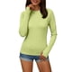thumbnail image 5 of Craaazy Women's Solid Color Relaxed Fit Athletic Long Sleeve Shirt, Lightweight Sun Protective Top, Slim Fit with Thumb Holes for Workout Gifts, 5 of 7
