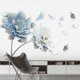thumbnail image 2 of Large White Blue Flower Lotus Butterfly Removable Wall Stickers 3d Wall Art Decals Home Decor Mural Art For Living Room Bedroom, 2 of 2