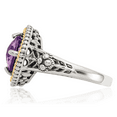 thumbnail image 3 of 925 Sterling Silver Vintage Cut Cushion-Cut Purple Amethyst Ring Gemstone Band, 3 of 9