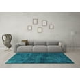 thumbnail image 3 of Ahgly Company Indoor Round Abstract Turquoise Blue Modern Area Rugs, 6' Round, 3 of 4