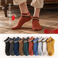 thumbnail image 3 of Calcetines de verano para mujer, de sección fina, con forma de payaso, que absorben el sudor, calcetines náuticos de boca baja, de color liso, cortos, transpirables para mujer, 3 of 4