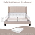 thumbnail image 6 of uhomepro Beige Queen Bed Frame with Velvet Upholstered Headboard, Modern Platform Bed Frame for Adults Teens, Bedroom Furniture w/ Wood Slats Support, Need Box Spring, 6 of 9
