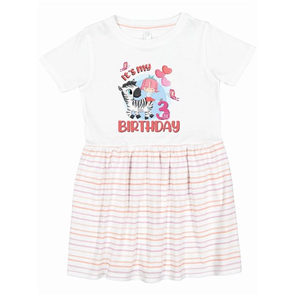 Inktastic Zebra Girl 3rd Birthday Girls Toddler Dress