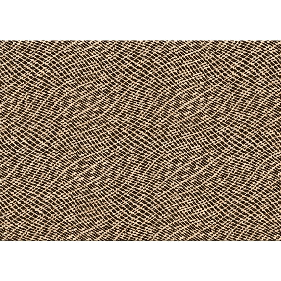 Ahgly Company Machine Washable Indoor Rectangle Transitional Black Brown Area Rugs, 8' x 10'