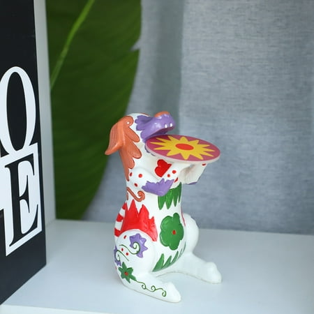

Weerihhol Colorful Folk Art Garden Furniture Painted Resin Statue Folk Art Animal Sculpture Garden Decoration Christmas Decorations Glass Christmas Trees Decorations Snowflake Ornament Large Ornament