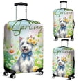 thumbnail image 2 of Scottish Terrier Hello Spring Time Flower Floral Nature Travel Luggage Cover Scottie Dog Lover Gifts Suitcase Dust Protective Decor - 02031, 2 of 5