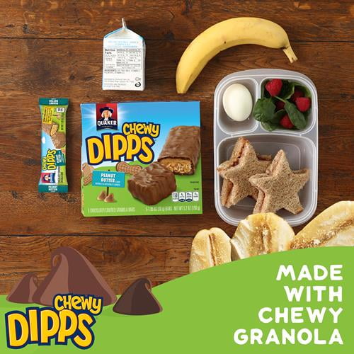Quaker Chewy Granola Bar Dipps Peanut Butter, 1.05 Oz, 6 Ct - Pack of 2