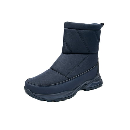 

Zodanni Ladies Breathable Round Toe Snow Boot Womens Walking Casual Winter Shoes Warm Booties Blue 8