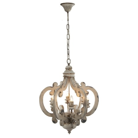 Ceiling 6 Light Chandelier White - A&B Home
