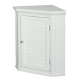 thumbnail image 1 of Teamson Home Armoire d'Angle de Salle de Bain à Porte à Persiennes Unité de Rangement en Bois Murale Blanche, 1 of 9