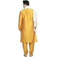 thumbnail image 3 of SKAVIJ Men's Kurta Pajama and Scarf Set Art Silk Indian Ethnic Dress Gold S, 3 of 5