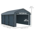 thumbnail image 3 of Outsunny 10' x 15' Metal Carport with Metal Roof and Removable Sidewalls, 3 of 10
