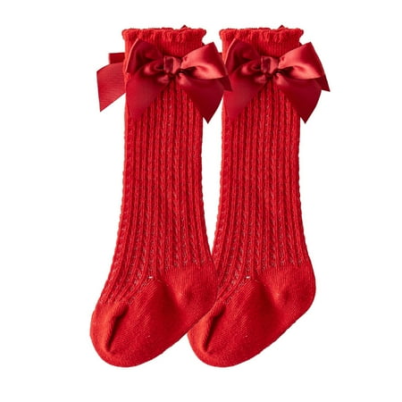 

COUTEXYI Baby Girl s Socks Breathable Infant Stockings with Bowknot for Party