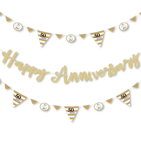 Anniversary Banner - We Still Do - 50th Wedding Anniversary - Anniversary Party Letter Banner Decoration - 36 Banner Cutouts and No-Mess Real