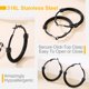 thumbnail image 4 of Pendientes de aro negros PROSTEEL para mujer 40 mm, 4 of 7