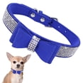 thumbnail image 3 of Collar de perro con diamantes de imitación con lazo, lindo collar de cachorro con diamantes brillantes de cristal, adecuado para mascotas pequeñas y medianas XXS, 3 of 5