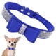 thumbnail image 3 of Collar de perro con diamantes de imitación con lazo, lindo collar de cachorro con diamantes brillantes de cristal, adecuado para mascotas pequeñas y medianas XXS, 3 of 5