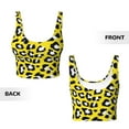 thumbnail image 6 of Sports Bras for Women Workout Tank Tops, Leopard bright yellow print Running Vest with Removable Cups, 6 of 7
