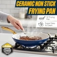thumbnail image 3 of 15 Pc Ceramic Pots and Pan Set, Non Stick Cookware Set with Steamer and Cooking Utensils, Non Toxic PFOA PFOS Free, Gold Stay Cool Handles, Oven and Dishwasher Safe, 3 of 9