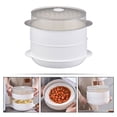 thumbnail image 3 of EeaseCA 1 Set Food Steamer Double-layer Kitchen Microwave Oven Steamer Food Cookware, 3 of 8