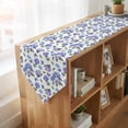 thumbnail image 4 of Purple Blue Hydrangea Table Runner Linen Burlap Table Runner 72 Inches Long Watercolor Butterfly Flowers Dresser Scarves for Kitchen Island Coffee Dining Party Wedding Banquet Holiday Decor 14"x72", 4 of 8