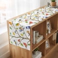 thumbnail image 6 of Watercolor Bird 70 Inch Table Runner, Modern Spring Branch Colorful Leaf Farmhouse Dresser Scarf Cotton & Linen Tablerunner for Dining/Kitchen Island/Holiday Party Décor 13" x 70", 6 of 9