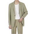 thumbnail image 3 of BiZtdJrK Mens Big and Tall Business Casual Blazers One Button Notch Lapel Long Sleeve Sport Coats Loose Solid Suit Jackets with Pockets Army Green XXXXL, 3 of 6