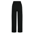 thumbnail image 3 of SnZhen Spring Sweatpants for Women Fallow Fashion Solid Color Elastic Waist with Pocket Casual Full Length Pants Black XXL, 3 of 4