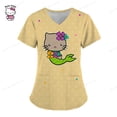thumbnail image 1 of Ropa de mujer, camiseta de verano, camisetas de Hello Kitty, camiseta con cuello en V, camisetas con bolsillos, uniforme de enfermera, camisetas de Hospital, camisetas para mujer 2023, 1 of 5