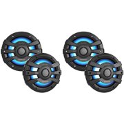 Kenwood XM77BL 7.7" LED Marine Speakers Black (4 Pack) – Wake Boat Audio Upgrade for MasterCraft, Malibu, Axis & Nautique