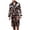 A-Black596, variant on Men's Dragon Print Belted Night Robe Satin Longline Nighttime Indoor Wrap Gown