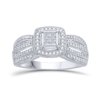Sterling Silver 1/3 Ct.T.W. Diamond Engagement Ring Trio Set