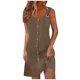 thumbnail image 1 of Camisón de poliéster para mujer, vestido de tirantes con cuello en V y botones para vacaciones de primavera y verano., 1 of 7