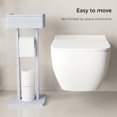 thumbnail image 6 of Hltsor 4-in-1 White Toilet Paper Holder Stand with Storage Shelf   Bamboo Free Standing Toilet Tissue Roll  Toilet Wipes Dispenser Organizer  Temporary Desktop for Bathroom (Patent ), 6 of 14